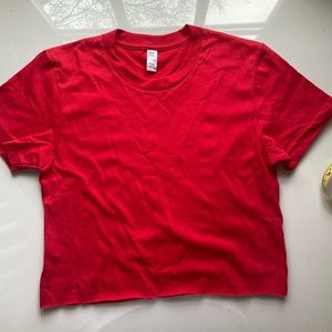 Los Angeles Apparel Red Cropped T-Shirt, never worn
